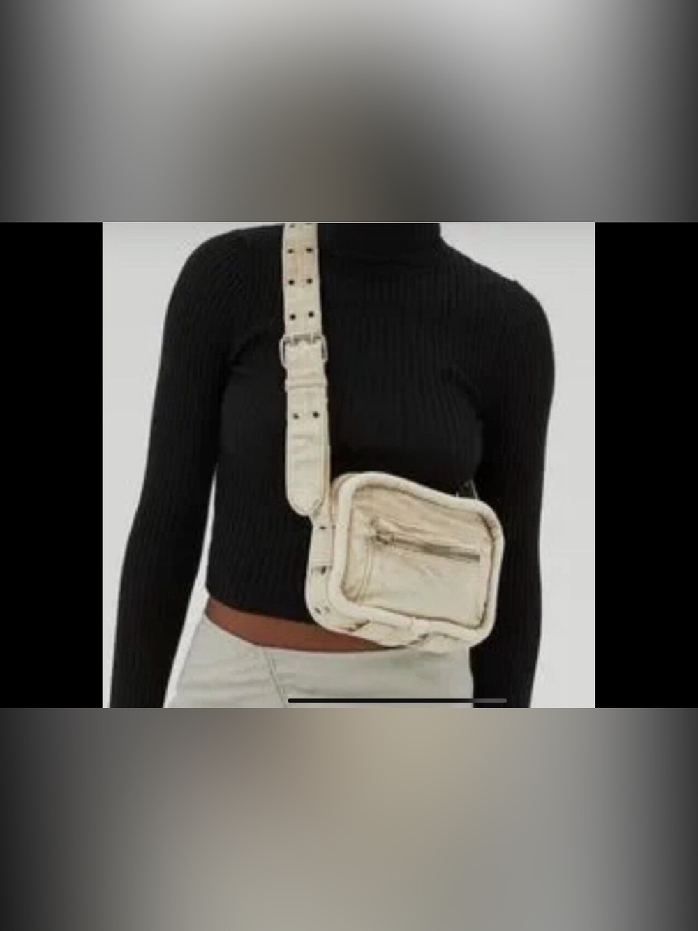 Urban Outfitters Dakota Denim Crossbody Bag Ivory/Sand